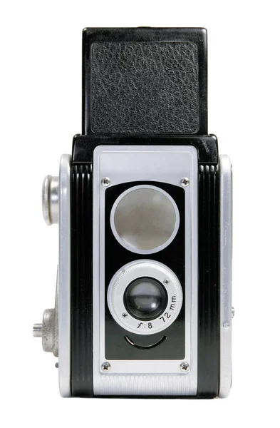 ヴィンテージTlr またはツインレンズ反射 白で隔離されたカメラ — ストック写真