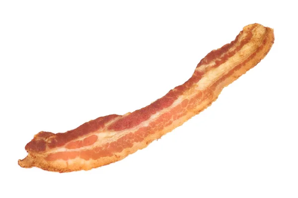 Freshly Cooked Bacon Strip Isolated White — Stock Photo, Image