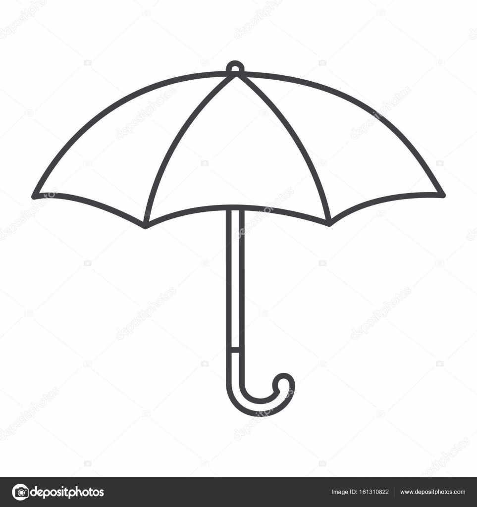 Thin Line Umbrella Icon Stock Vector C Angbay 161310822