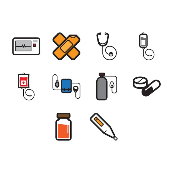 Çizgi film tıbbi simge vektörünün koleksiyonu