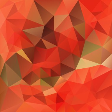 vector abstract irregular polygon background with a triangular pattern in autumn orange, red, brown and green colors clipart