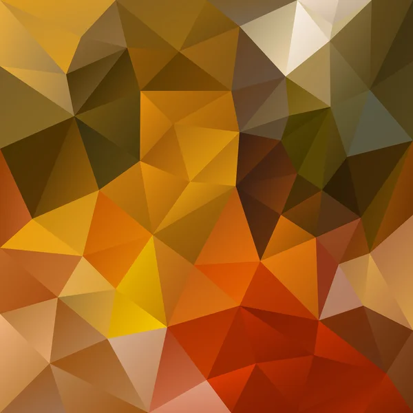 Vector abstracto fondo de polígono irregular con un patrón triangular en colores naturales de otoño - marrón, verde, naranja y color caqui — Vector de stock