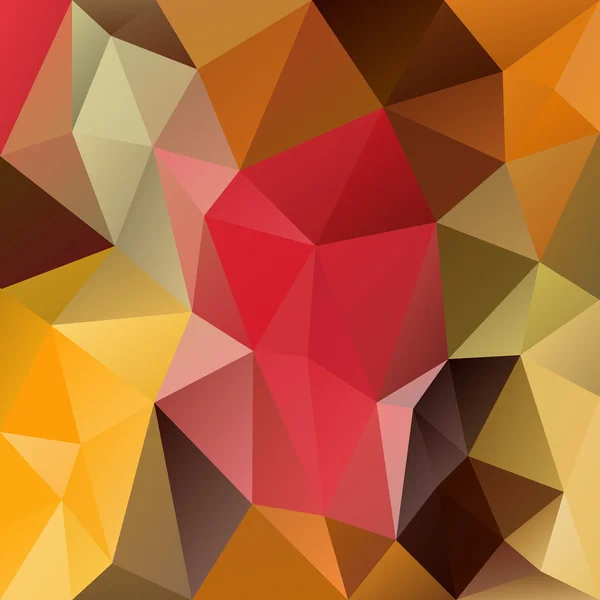 Vector abstracto fondo de polígono irregular con un patrón triangular en colores de otoño - marrón, rojo, amarillo, verde — Vector de stock