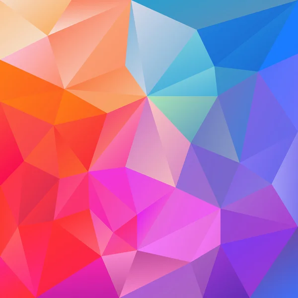 Vector abstract irregular polygon background with a triangular pattern in neon blue pink purple multi colors — ストックベクタ
