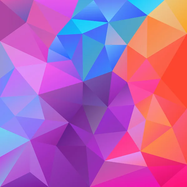 Vector abstract irregular polygon background with a triangular pattern in spring vibrant pastel neon colors — ストックベクタ