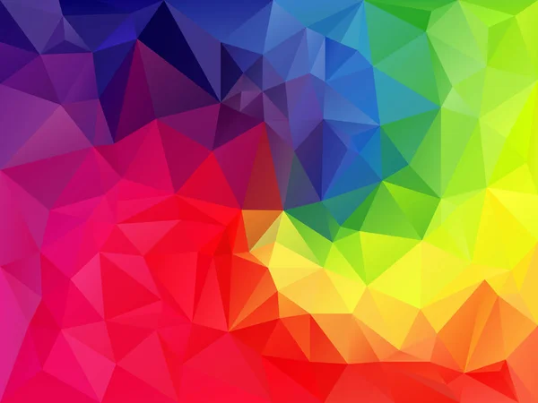 Vector abstracto fondo de polígono irregular con un patrón triangular en el arco iris espectro a todo color — Archivo Imágenes Vectoriales