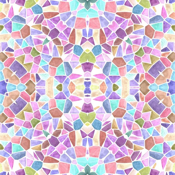 Mosaico caleidoscopio sin costuras patrón textura fondo dulce pastel multicolor con lechada blanca — Foto de Stock