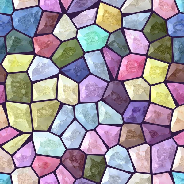 Pastell colorfull färgade abstrakt marmor oregelbunden plast steniga mosaik mönster textur sömlös bakgrund med mörk lila injekteringsbruk _ fullspektrum färger — Stockfoto