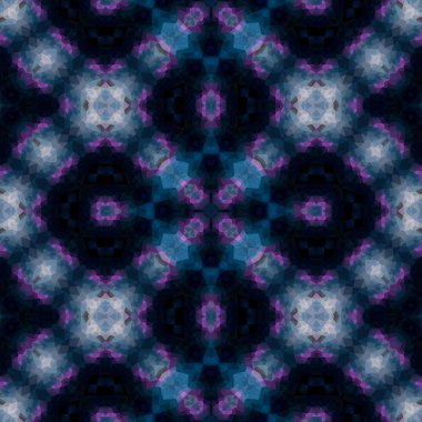 Mozaik kaleydoskop Dikişsiz desen doku arka plan - koyu mavi ve mor renk