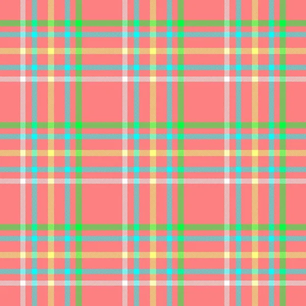 Pembe, mavi, yelllow, yeşil ve renk elmas tartan ekose kumaş Dikişsiz desen doku arka plan - kontrol — Stok fotoğraf