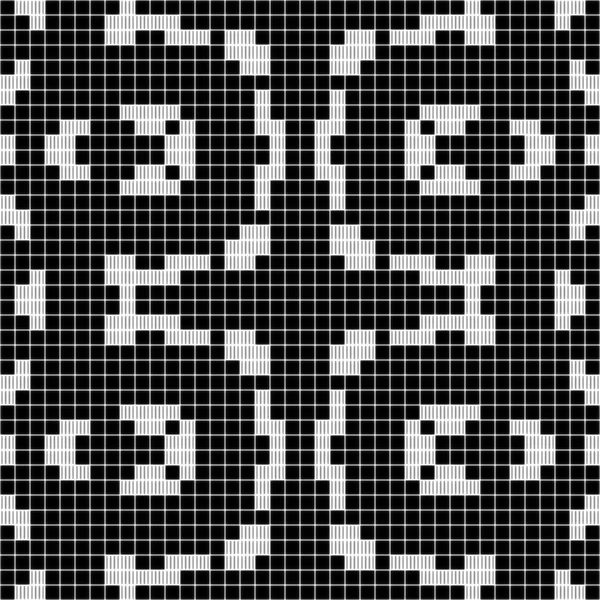 Fekete-fehér függöny csipke tér geometriai zökkenőmentes textúra a háttér minta — Stock Fotó