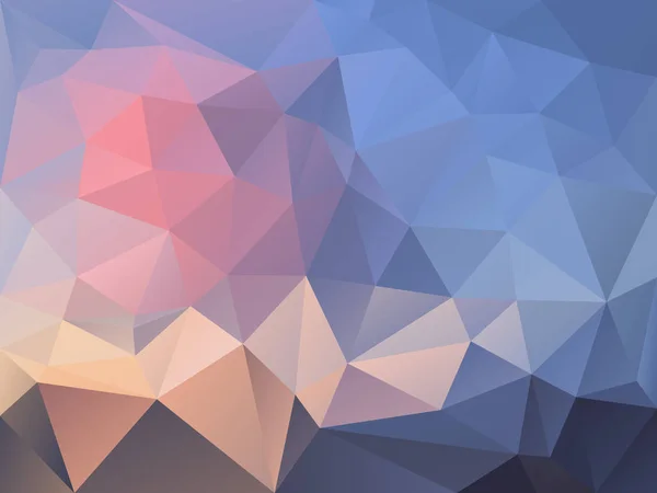 Vector abstracto fondo de polígono irregular con un patrón de triángulo en color rosa pastel y azul - amanecer — Vector de stock
