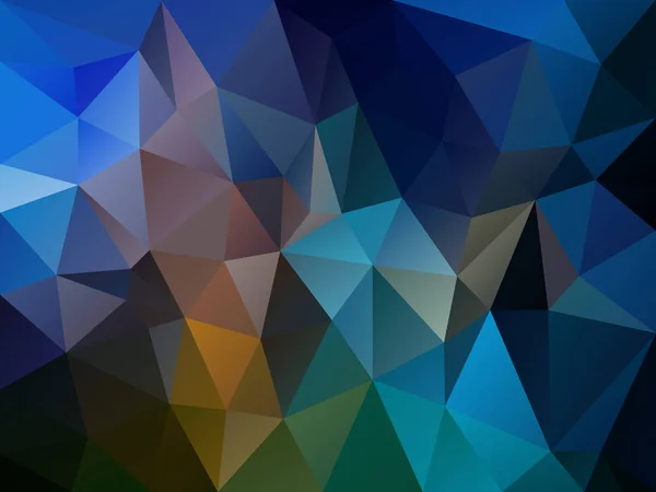 紺碧の青い色の三角形のパターンをベクトル不規則な多角形の抽象的な背景 — ストックベクタ