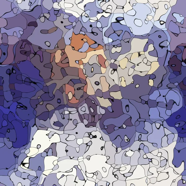원활한 패턴 질감 배경 블루 색상 검은 윤곽선-현대 회화 예술 스테인드 개요 — 스톡 사진