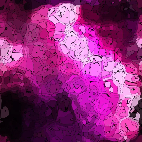 Abstraktní obarví vzor bezešvé texturu pozadí teplé růžové, fialové a purpurové barvy s černými obrysy - moderní olejomalba umění — Stock fotografie
