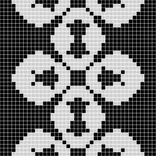 Rideau noir et blanc dentelle carré géométrique texture sans couture fond avec motif trèfle — Photo