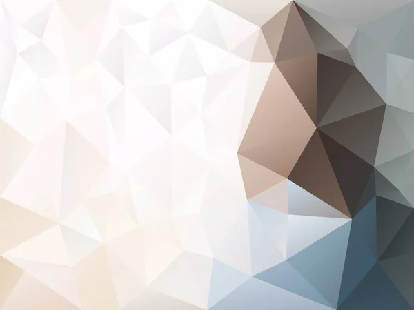 ライト ベージュ、青、茶色、グレー色の三角形のパターンをベクトル不規則な多角形の抽象的な背景 — ストックベクタ