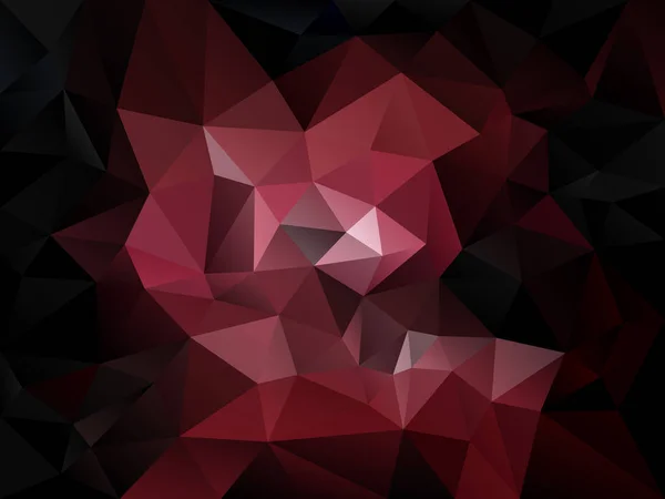 暗い赤色の三角形のパターンをベクトル不規則な多角形の抽象的な背景 — ストックベクタ
