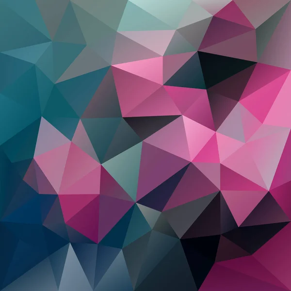 鮮やかな青い蟻熱いピンク色の三角形のパターンをベクトル不規則な多角形の抽象的な背景 — ストックベクタ
