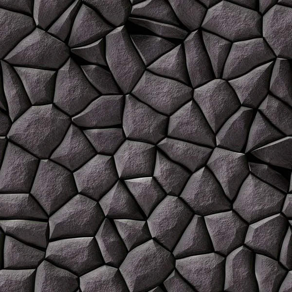 Ciottoli irregolari texture modello mosaico senza soluzione di continuità sfondo - pavimentazione grigio scuro colore naturale — Foto Stock