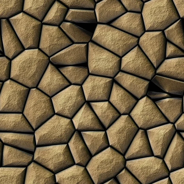 Pedras de paralelepípedos padrão de mosaico irregular textura sem costura fundo - pavimento bege natural colorido — Fotografia de Stock