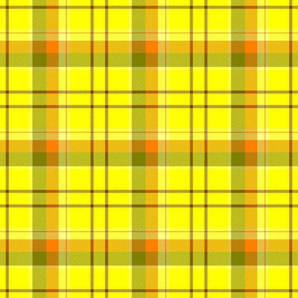 Check diamond tartan plaid fabric seamless pattern texture background - yellow, orange, brown and green color — Stock Photo, Image