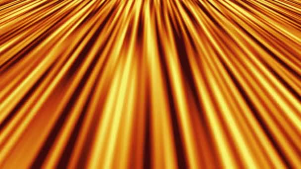 Abstract animated running stripes background video - yellow gold colors — Stock Video