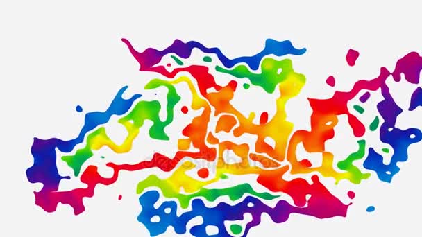 Animované barevné pozadí video - akvarel celé spektrum duhové barvy