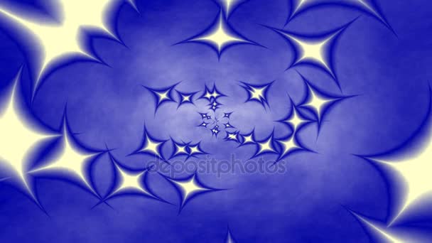 tunnel animé avec des étoiles vidéo de fond - couleurs bleu et jaune 