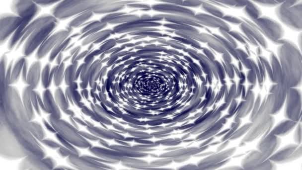 vidéo abstraite animée de fond de tunnel étoile en cours d'exécution - couleurs bleu, gris et argent 