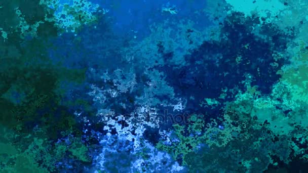 Абстрактное анимированное окрашенное фоновое видео - темно-синий и зеленый цвета — стоковое видео