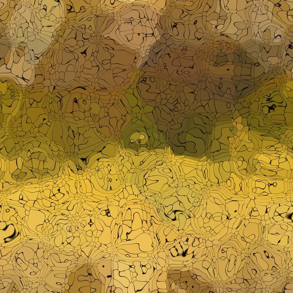 Abstrakt gefärbt nahtlose Muster Textur Hintergrund khaki, braune, beige und gelbe Farben mit schwarzen Umrissen - moderne Malerei Kunst — Stockfoto