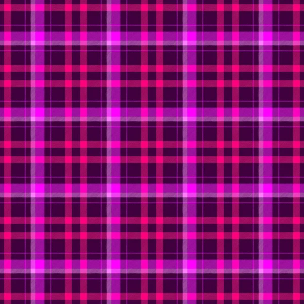 Verificar diamante tartan xadrez scotch tecido sem costura fundo textura padrão - roxo escuro, rosa quente e cor magenta — Fotografia de Stock