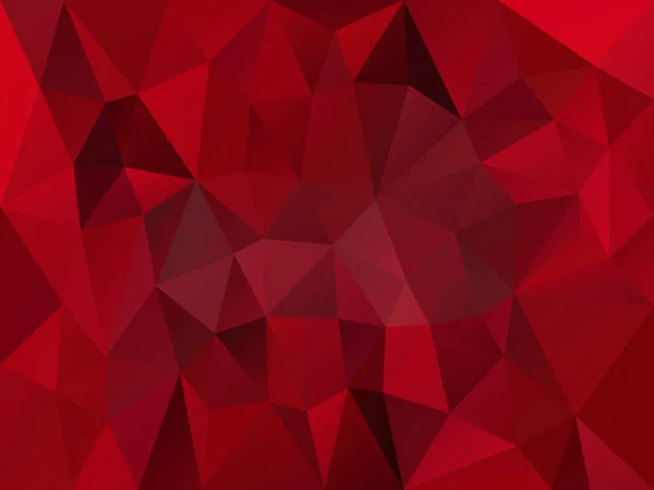 Vector abstracto irregular fondo polígono con un patrón de triángulo en color rojo oscuro sangriento con reflexión — Vector de stock