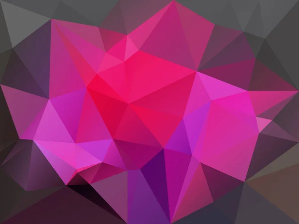 Vector abstracto fondo de polígono irregular con un patrón de triángulo en color rosa caliente y gris oscuro — Vector de stock