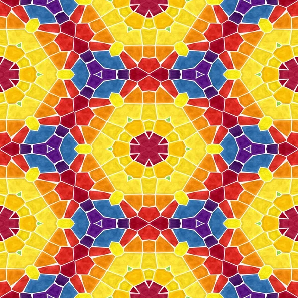 Mozaïek Caleidoscoop naadloze patroon textuur achtergrond - kleurrijke gekleurd met witte lijm — Stockfoto