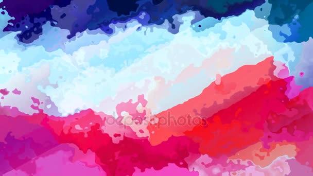 Abstract geanimeerde achtergrond naadloze loops video - hete roze, blauw en witte kleuren gebeitst — Stockvideo