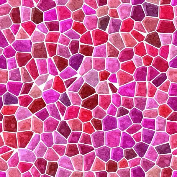 Мраморная мозаика на полу бесшовный фон с белой травой - розовый, красный и пурпурный цвет — стоковое фото