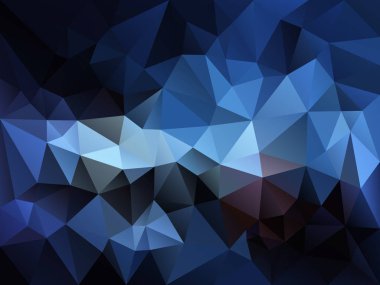 karanlık gece gök mavisi renkli üçgen desenli vektör soyut düzensiz poligon arka plan 