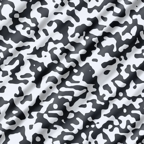 Animal fabric seamless pattern texture background - cow leather - black and white spots — Stock Photo, Image