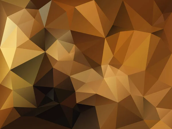 Vecteur abstrait fond polygone irrégulier avec un motif triangle de couleur or, brun et beige — Image vectorielle