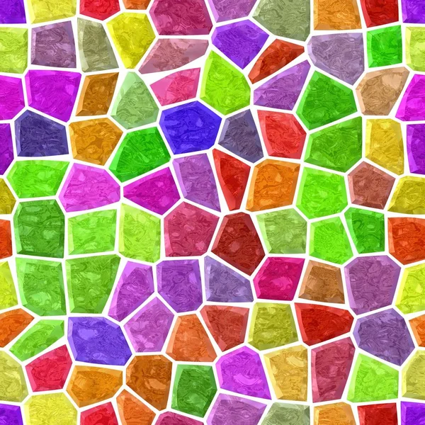 Piso de superfície padrão de mosaico de mármore sem costura fundo com argamassa branca - espectro de cores completo significativo — Fotografia de Stock