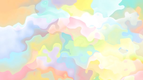 Абстрактный Анимированный Окрашенный Фон Бесшовный Цикл Видео Сладкие Пастельные Цвета — стоковое видео