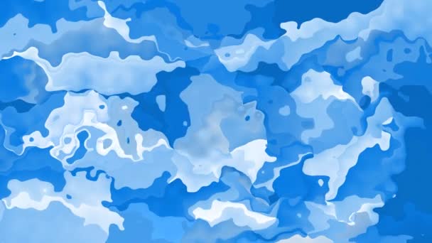 Абстрактний Анімований Вітражний Фон Безшовний Цикл Відео Блакитний Колір Неба — стокове відео