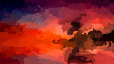 soyut animasyonlu arka plan sorunsuz döngü Videosu - canlı kırmızı, turuncu, mor, kahverengi ve mavi renkleri lekeli