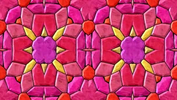 Abstraktní Animovaný Měnící Kaleidoskop Mozaiku Pozadí Bezešvé Smyčka Video Retro — Stock video
