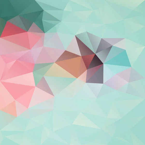 パステル ミント グリーンとピンク色の三角形のパターンとベクトルの不規則な多角形の抽象的な背景 — ストックベクタ
