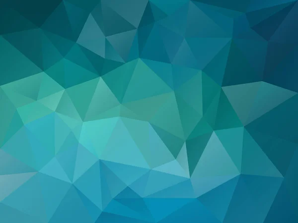 Vektor abstrakter unregelmäßiger Polygonhintergrund mit einem Dreiecksmuster in blauer Meerestürkisfarbe — Stockvektor