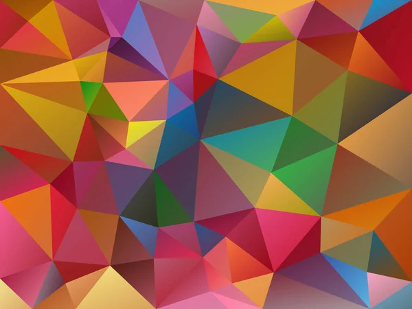 フルカラー スペクトルの三角形のパターンで多彩な不規則な多角形の抽象的な背景をベクトルします。 — ストックベクタ