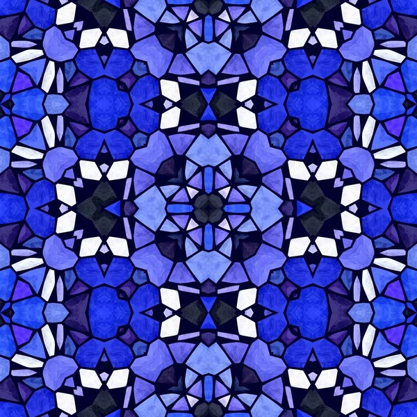 Mosaic kaleidoscope seamless pattern texture background -  sapphire blue colored with dark purple grout — Stock Photo, Image